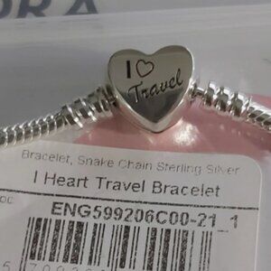 Pandora SS *LA & NY EXCLUSIVE* DOUBLE-SIDED “I ♥To Travel Bracelet  ENG599206C00